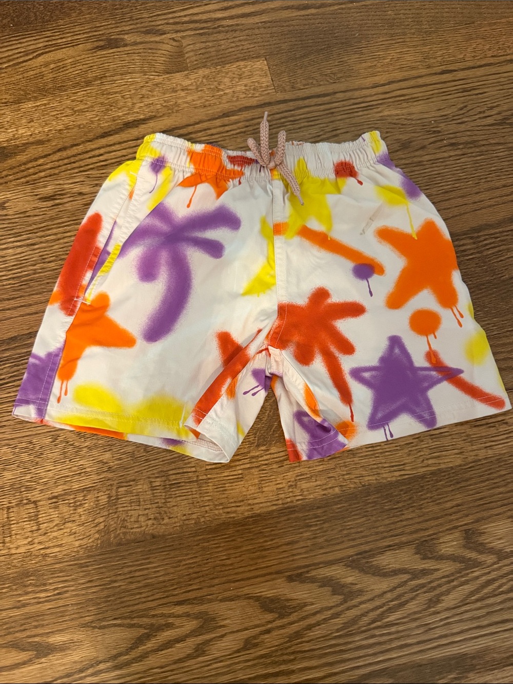 Palm Angels Kids White Spray-Star Print Shorts Size 8